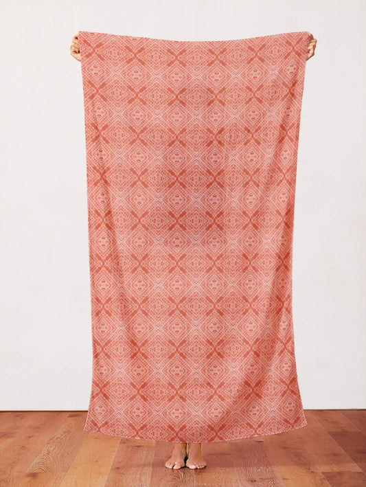 Peach X Pleat Shibori Organic Double Gauze - Paintbrush Studios