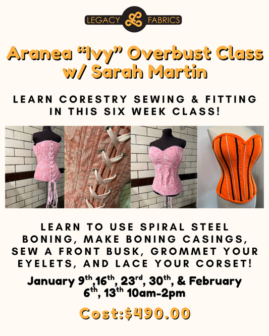 Aranea “Ivy” Overbust Corset Class with Sarah Martin