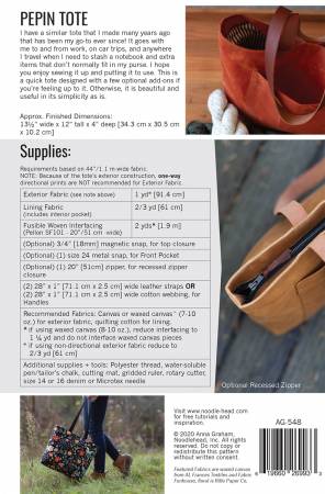 Noodlehead - Pepin Tote Pattern