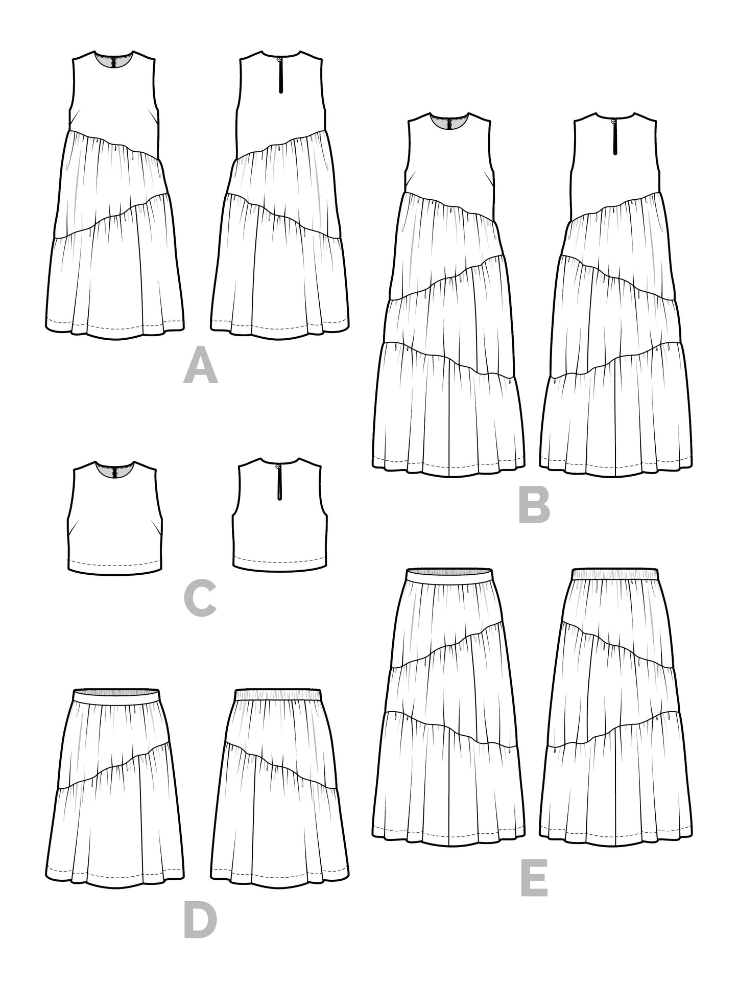 Azure Dress, Skirt + Top Sizes 0-20 - Closet Core Patterns