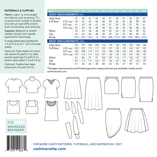 Grafton Dress, Top, and Skirt Mix & Match Pack Sizes 12-32 - Cashmerette
