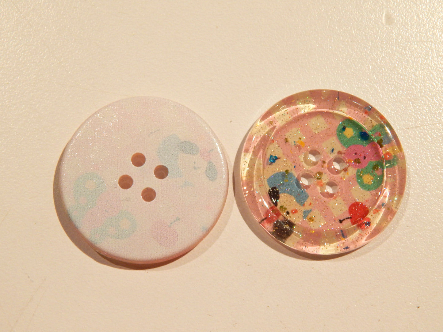 Large Pink Gingham Children's Buttons