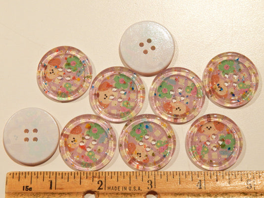 Large Lavender Gingham Children's Buttons