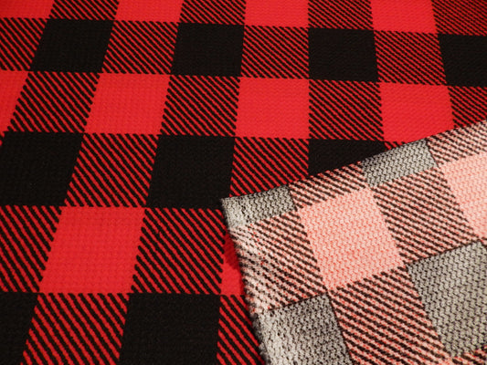 Red and Black Plaid Bullet Knit