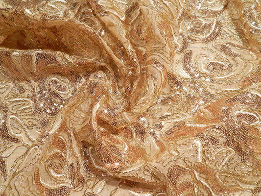 Birch Sequined Blossom Embroidery Mesh Lace - Telio