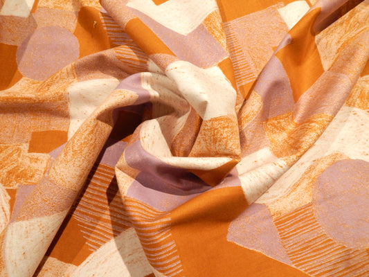 Warm Tones Abstract Cotton Twill - Kokka Keshiki Ekxa