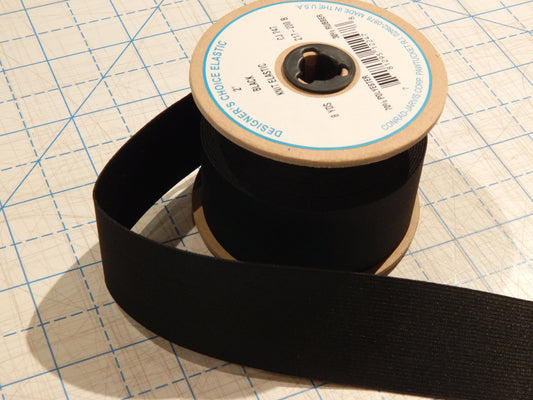 Knitted Girdle Elastic - 2" - White & Black - By the Yard