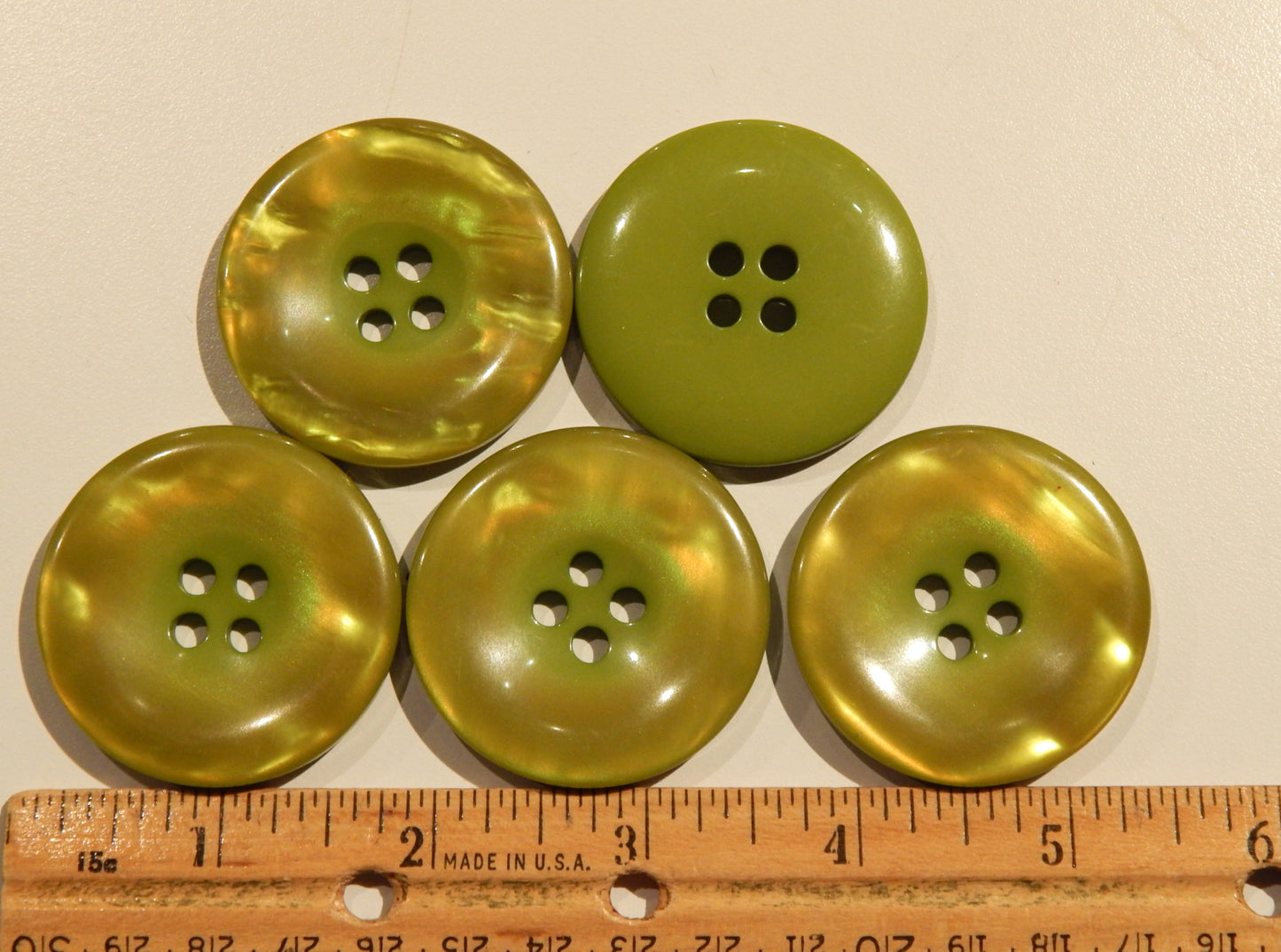 Shimmery Bright Olive Green Buttons
