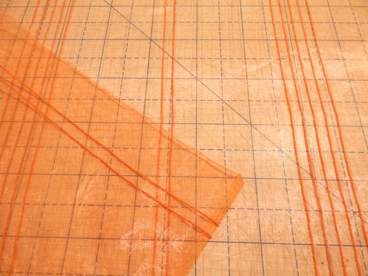 Orange Little Stripes Organza