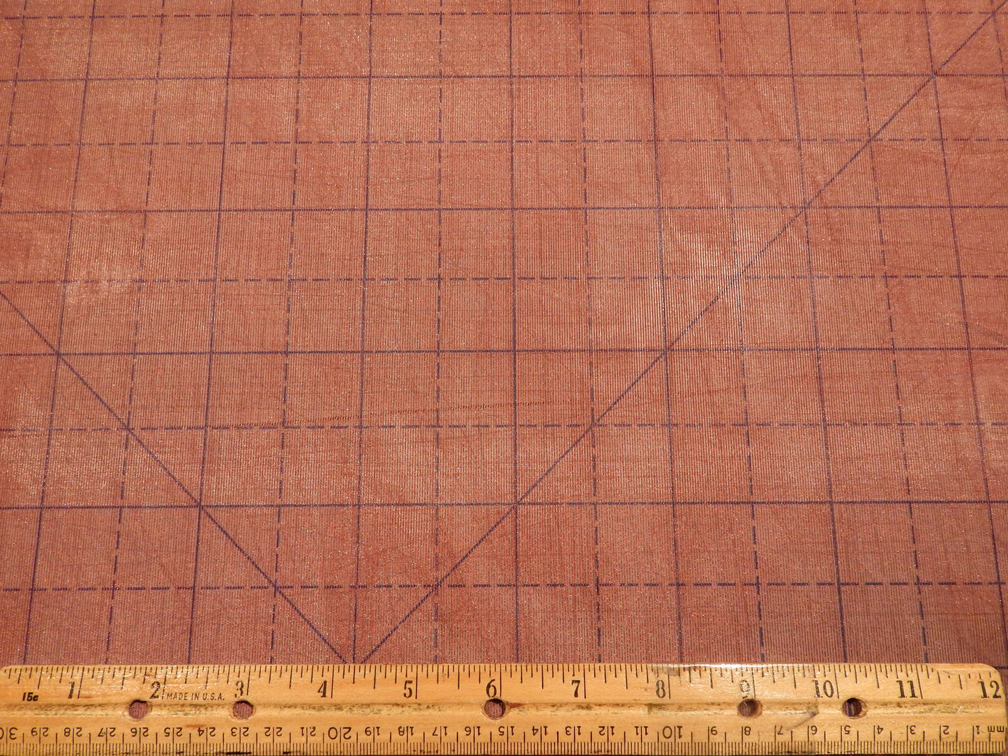 Maroon Mini Stripe Organza