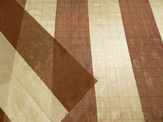 Brown and Sage Wide Stripe Organza