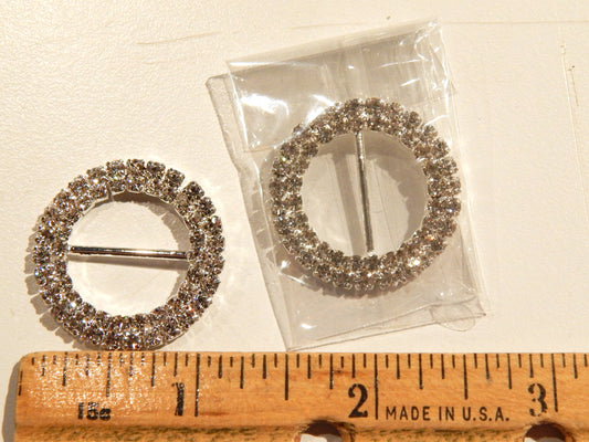 Silver Rhinestone Belt Buckle