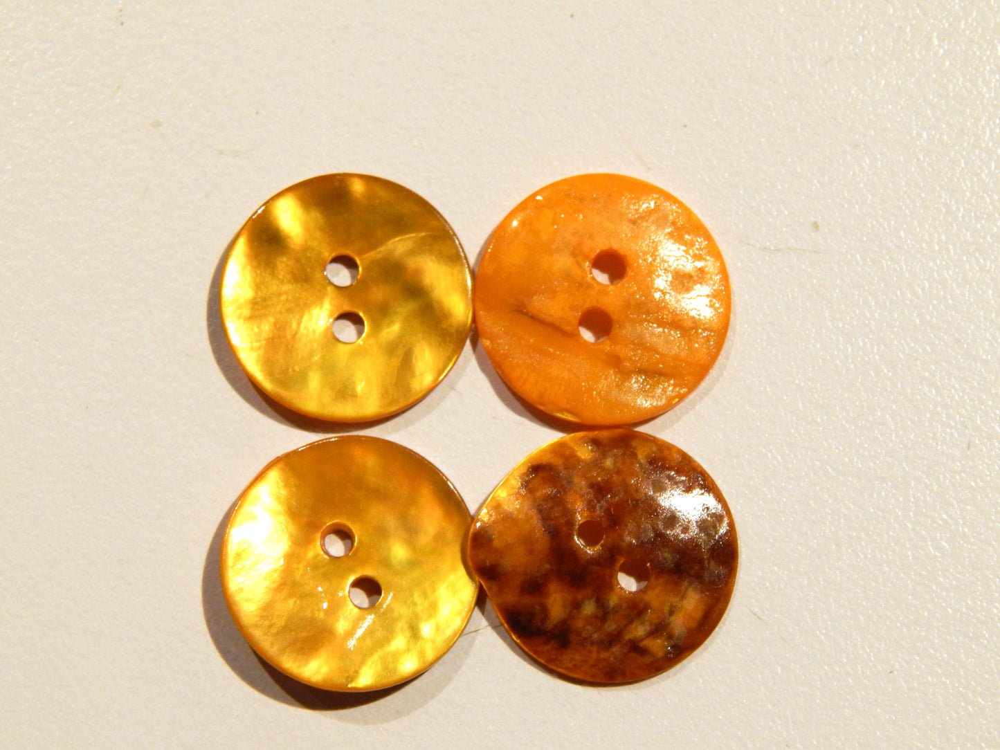 Orange Agoya Shell Buttons