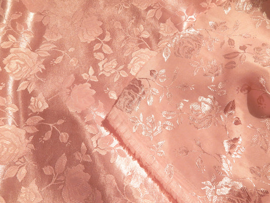 Light Pink Rose Satin Jacquard