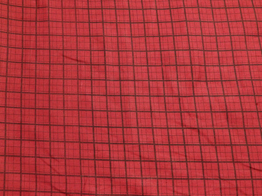Red and Black Plaid Linen