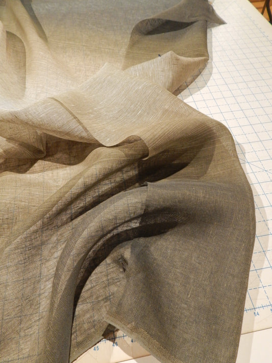 Grey and Olive Ombre Linen Gauze