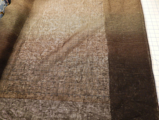 Black and Brown Ombre Linen Gauze