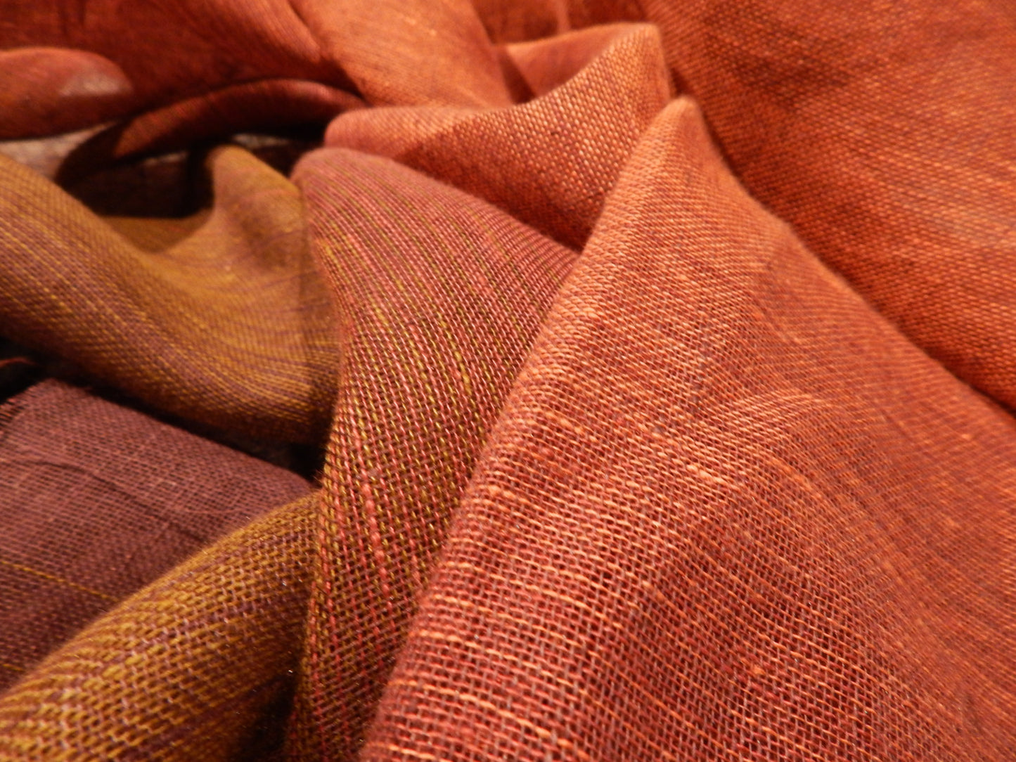 Maroon Ombre Linen Gauze