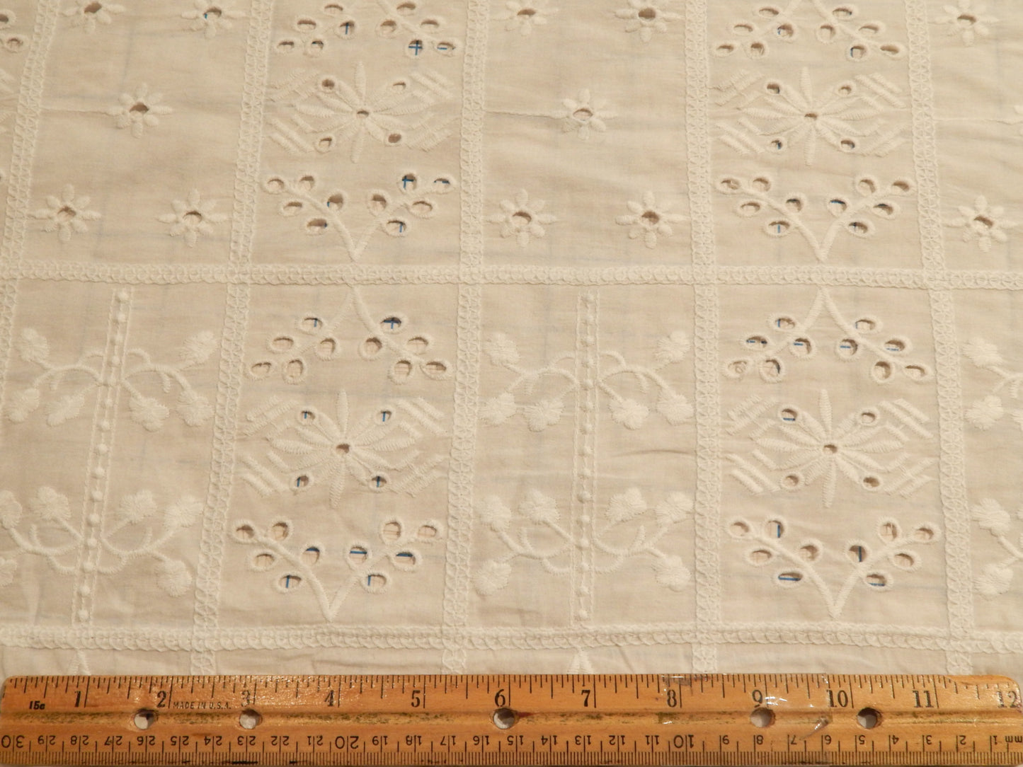 White Flower Patchwork Cotton Eyelet - Telio