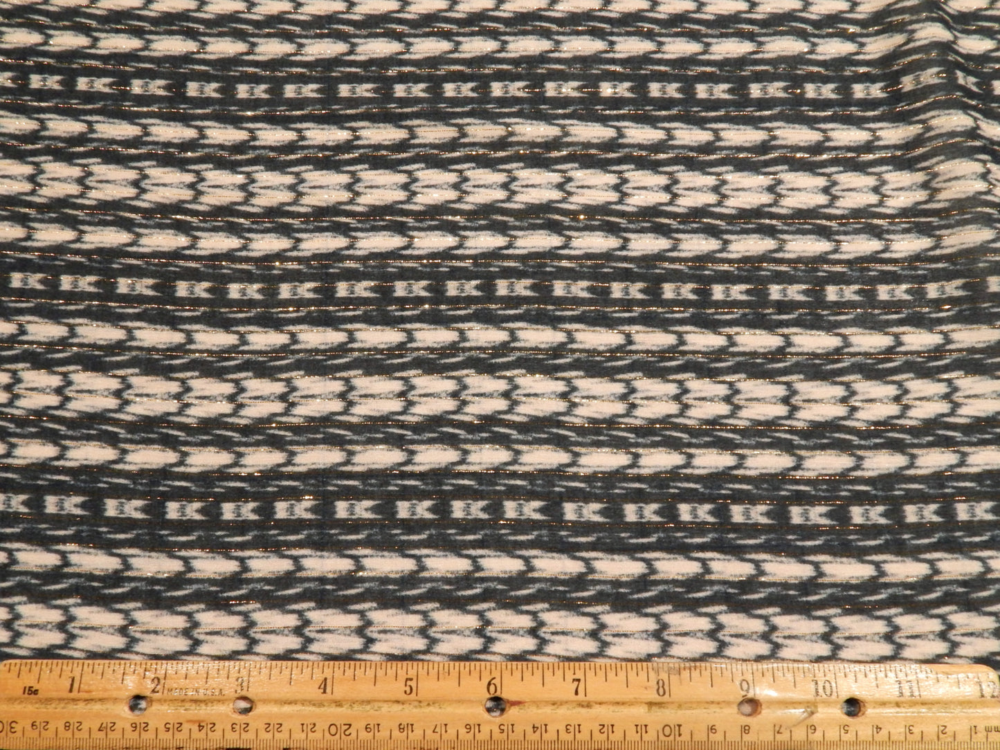 Blue and Gold Boho Stripe Rayon Chiffon