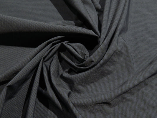 Italian Black and Navy Mini Houndstooth Wool & Nylon Shirting