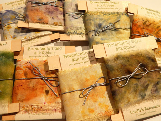 Natural Dyed 100% Silk Ribbons by Lucille's Basement