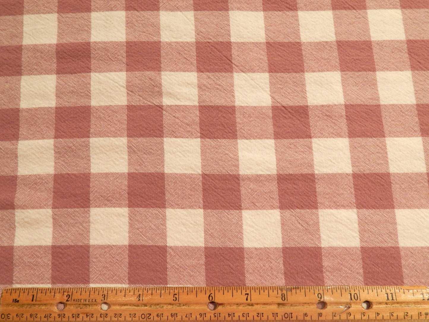 100% Organic Cotton Light Rose and Natural 1" Gingham - Telio