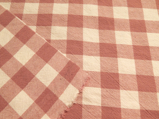 100% Organic Cotton Light Rose and Natural 1" Gingham - Telio