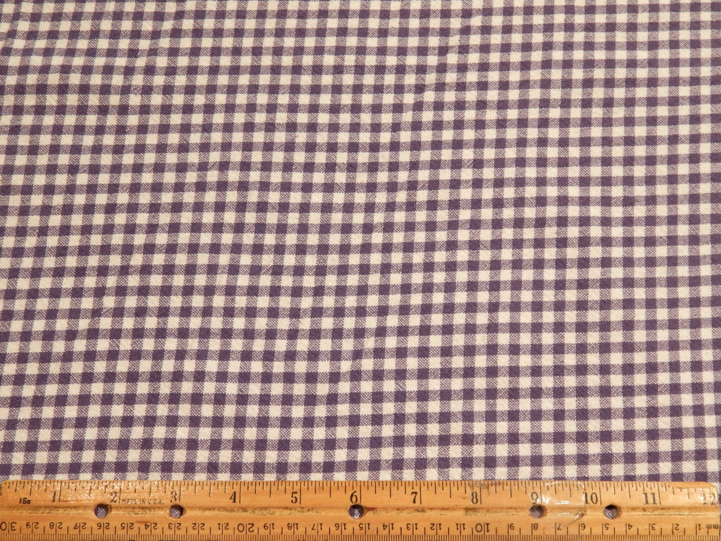 100% Organic Cotton Purple Iris and Natural 1/4" Gingham - Telio