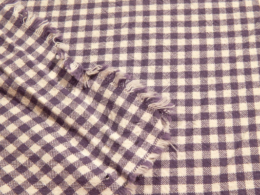 100% Organic Cotton Purple Iris and Natural 1/4" Gingham - Telio