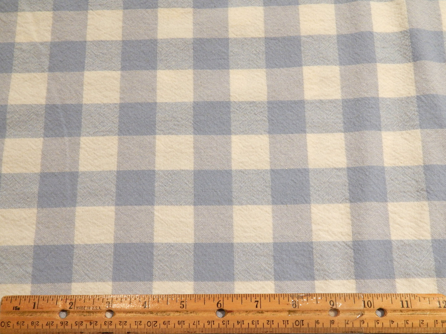 100% Organic Cotton Light Blue and Natural 1" Gingham - Telio