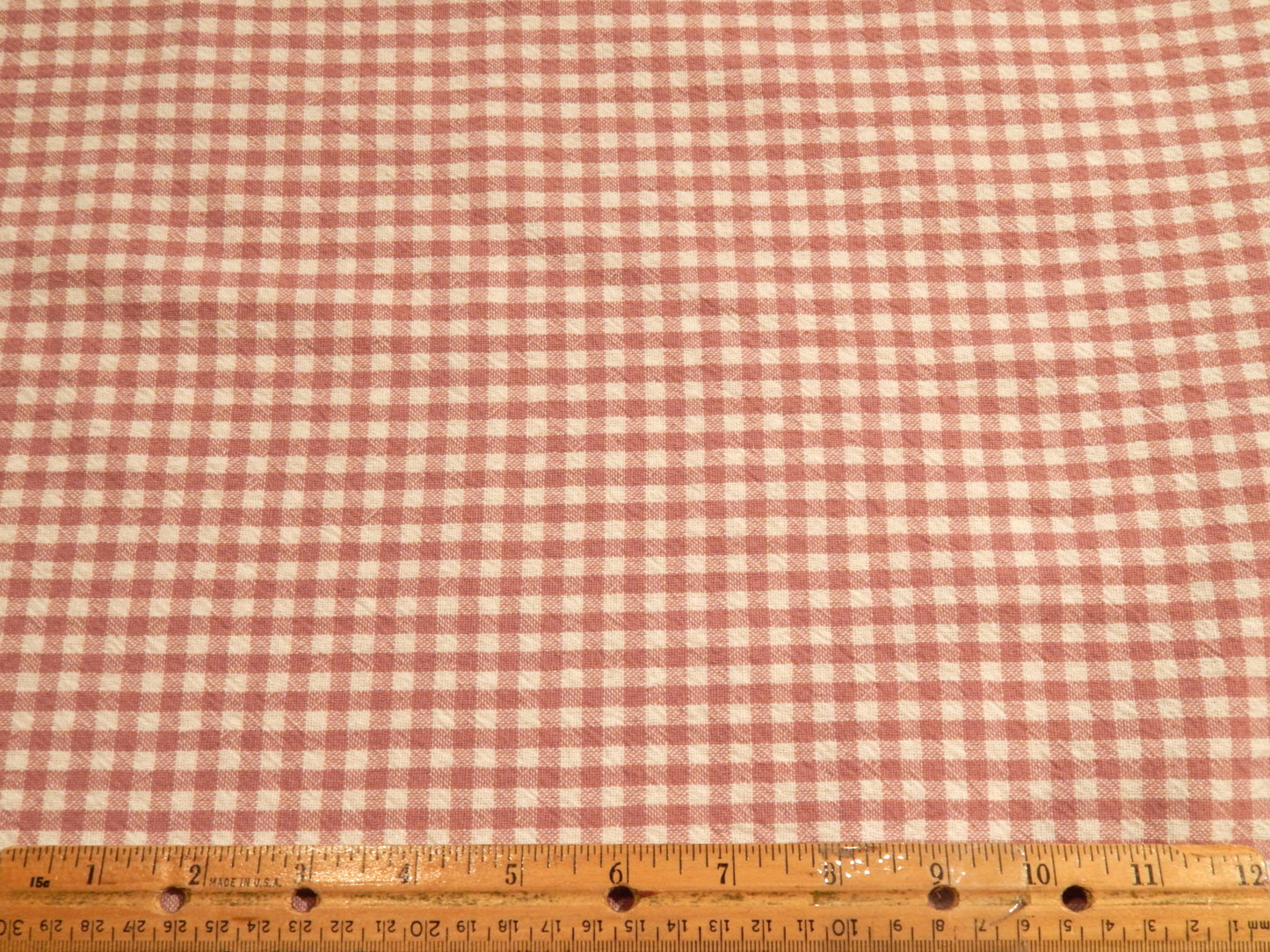 100% Organic Cotton Light Rose and Natural 1/4" Gingham - Telio