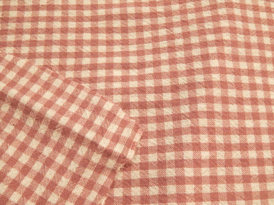 100% Organic Cotton Light Rose and Natural 1/4" Gingham - Telio