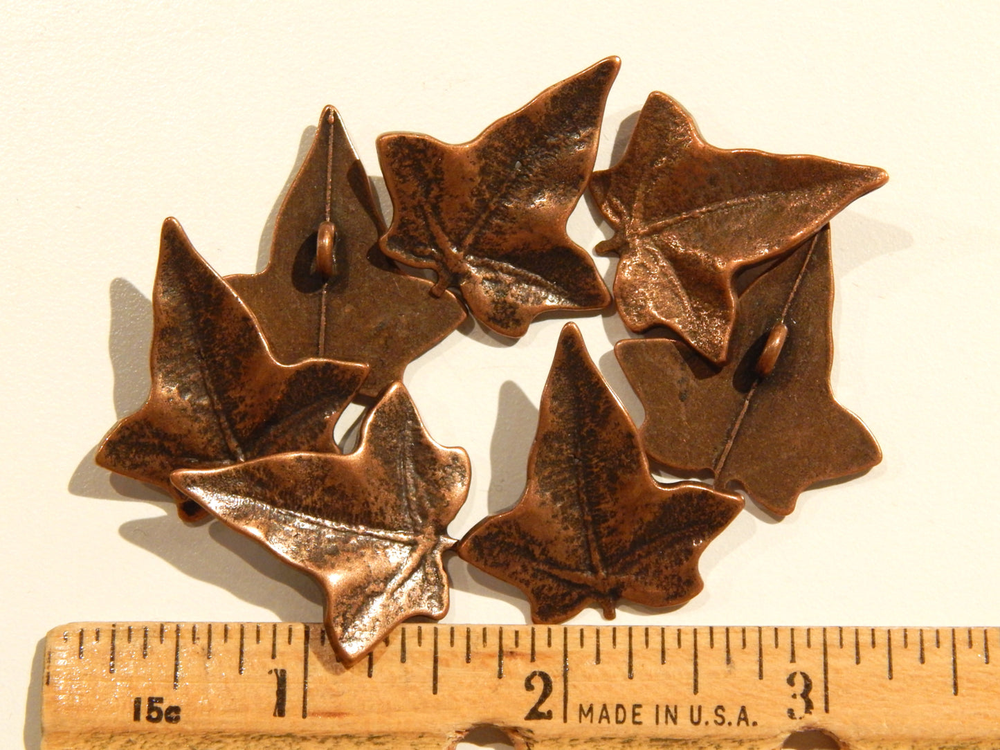 Antique Copper Elvish Leaf Buttons
