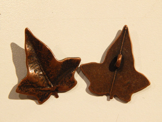 Antique Copper Elvish Leaf Buttons