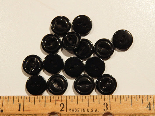 Black 1/2" Fisheye 2 Hole Button