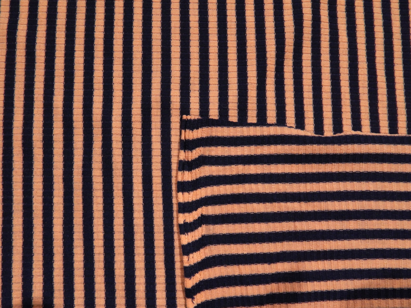 Navy and Pink Stripe Rib Knit