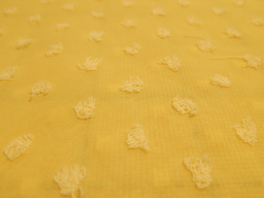Buttercup Yellow Swiss Dot Chiffon