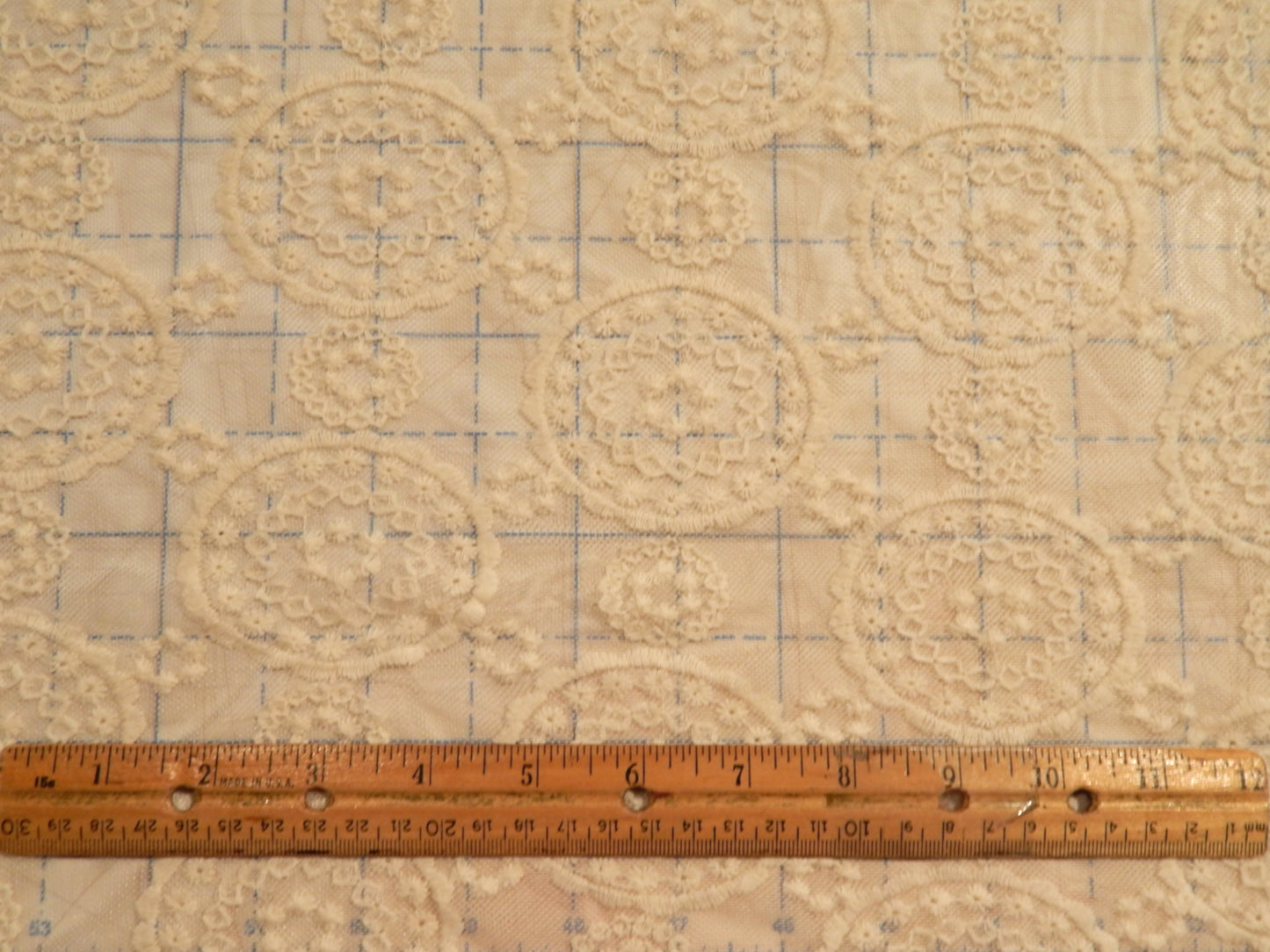Ivory Medallion Cotton Nylon Lace