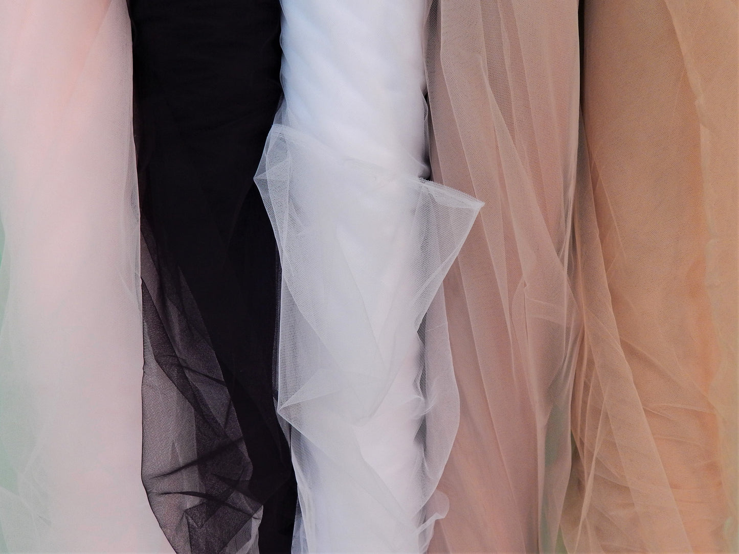multicolored tulle fabrics