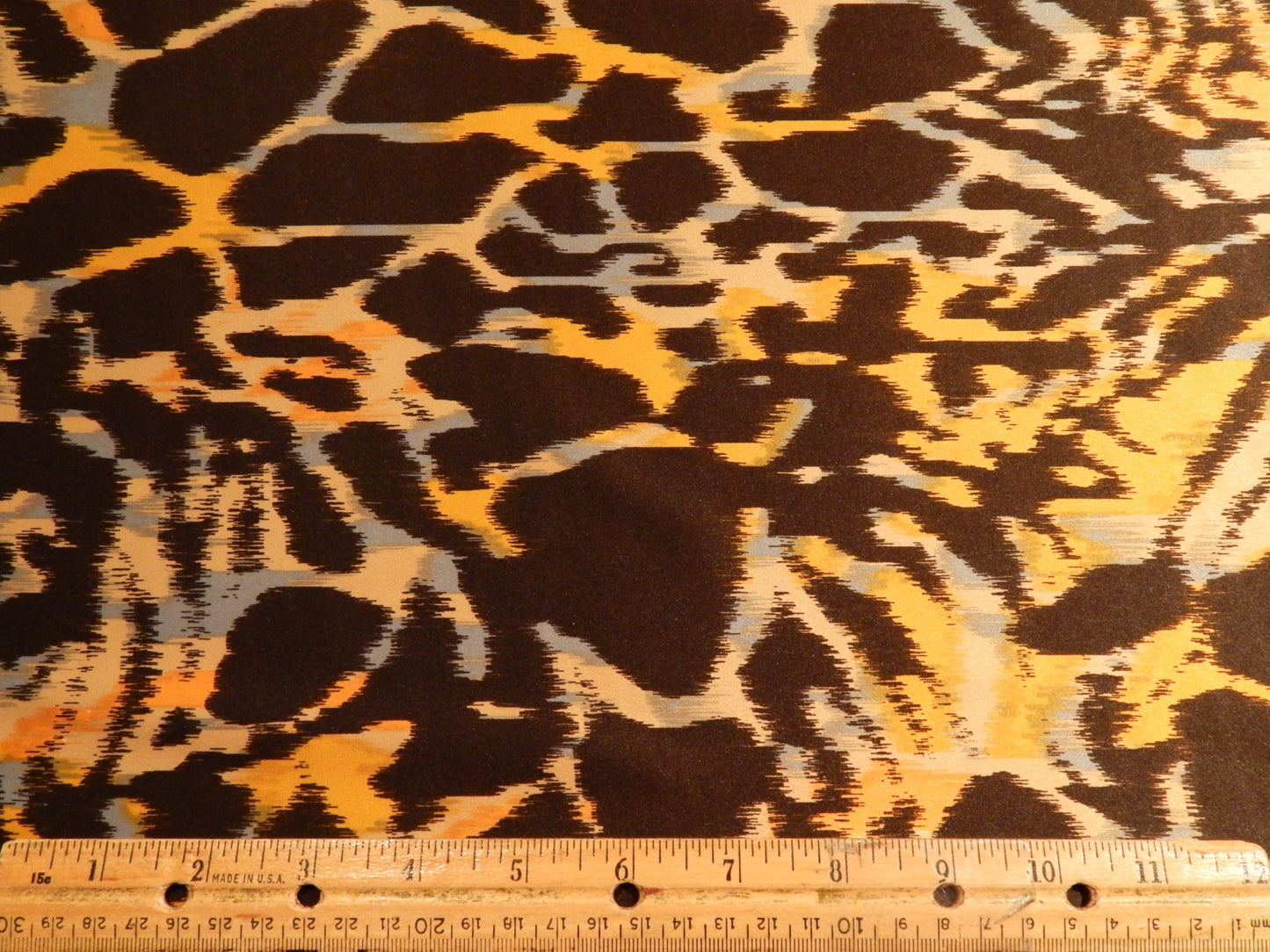 Grey Gold Abstract Giraffe Print Charmeuse