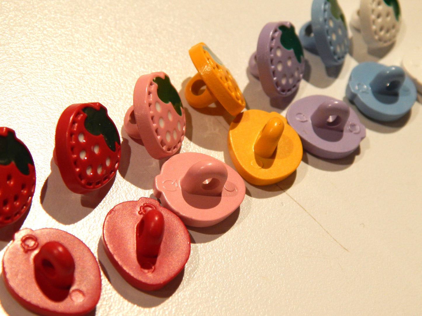 Multicolored Strawberry Patch Buttons