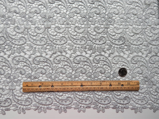 Metallic Silver lace Fabric