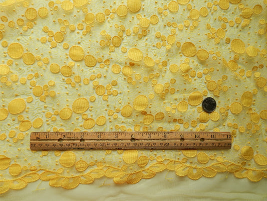 Yellow Scalloped Lace