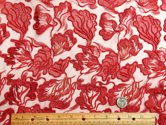 Red Lace Fabric