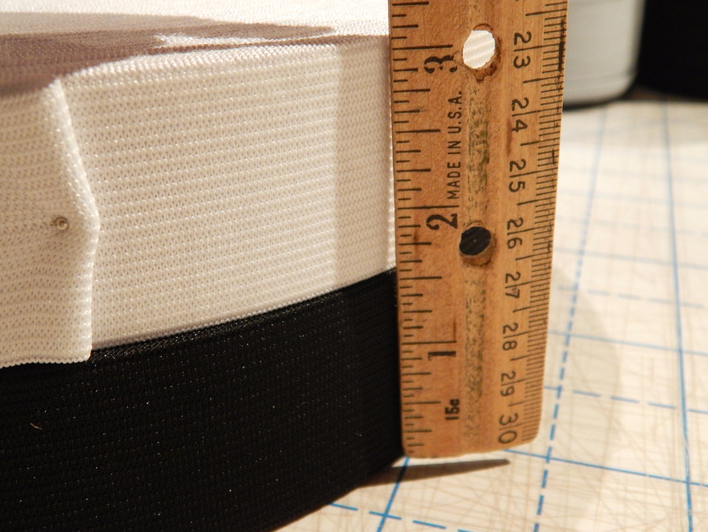 Knit Elastic 1.5" - White and Black