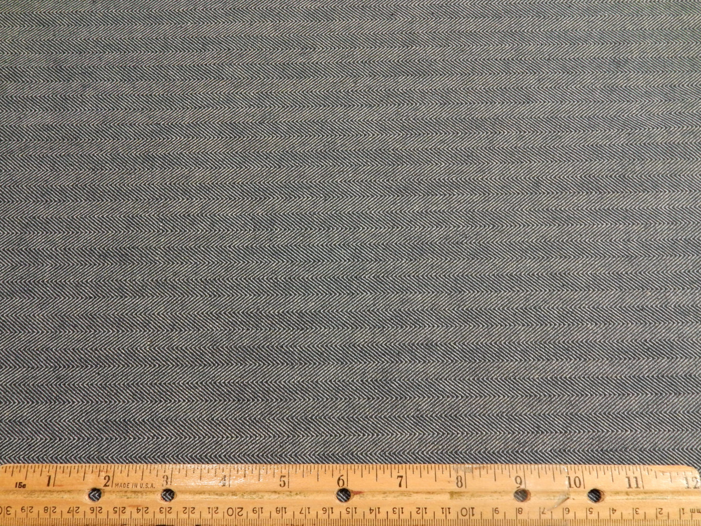 Blue and White Retro Railroad Herringbone Denim
