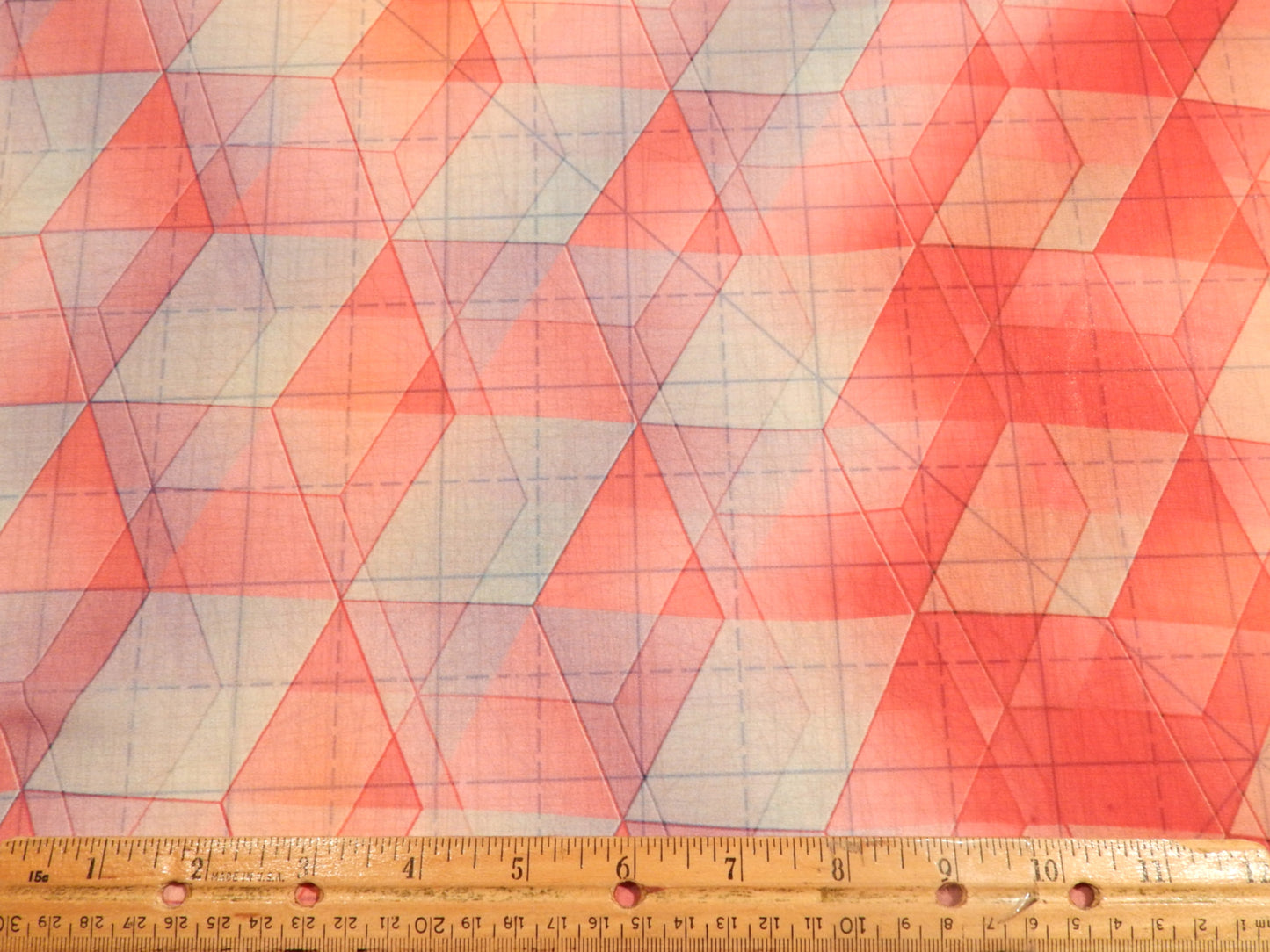 Hot Pink Geometric Chiffon - Telio