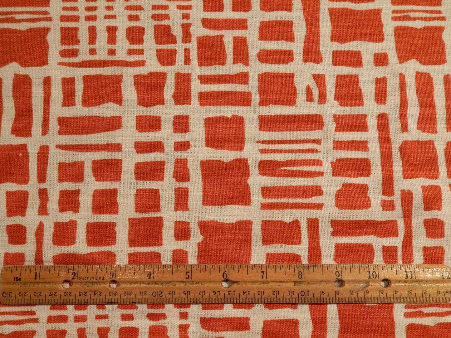 Polish Bright Red Abstract Giraffe Printed Linen