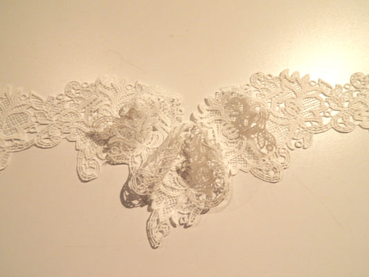 3" White Floral Lace Trim - BTY